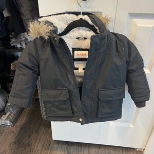 Cat & Jack Charcoal Jacket with Faux Fur Trim
